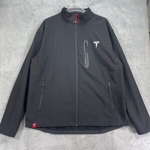 Tesla Motors Corporate Jacket Mens 2XL Black Fleece Lined Full Zip Mock Neck